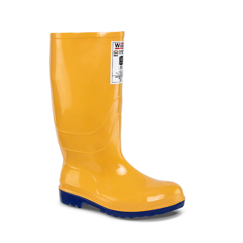 Bota De Seguridad De Pvc Workman Safety Oil Con Puntera. Amarilla. Ref. 2420026