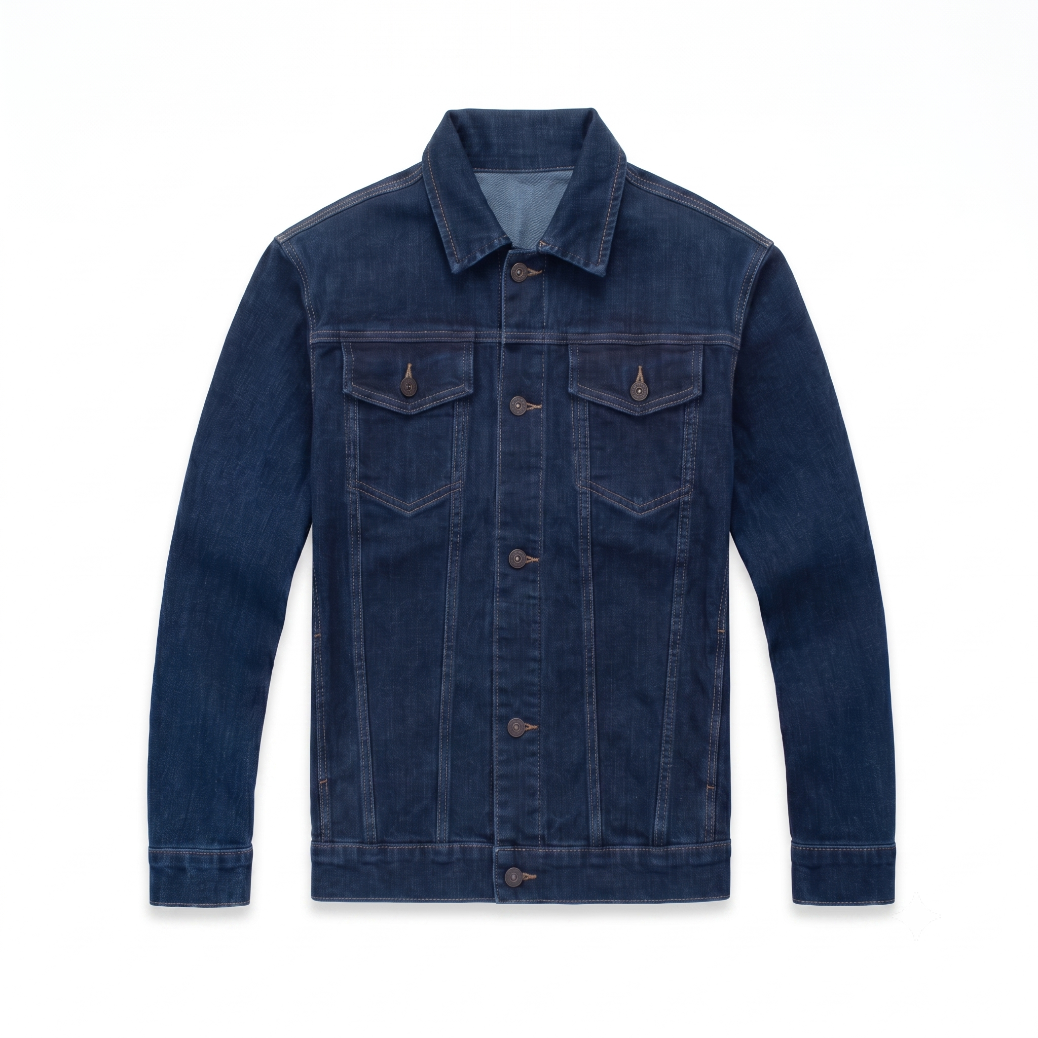 Camisa Jean Azul Oscura Prelavada Industrial. Unisex.